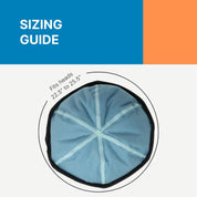 The NatraCure Advanced Cold Therapy Cap is designed to fit head circumferences ranging from 22.5 inches to 25.5 inches.