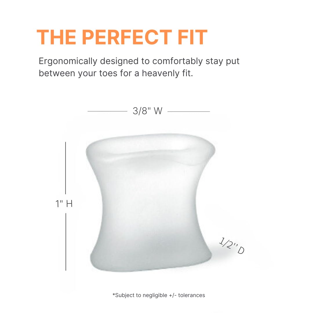 APMA Accepted gel toe separators shown on foot for trusted foot care