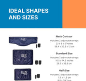 Reusable gel cold pack strapped around lower back for inflammation relief