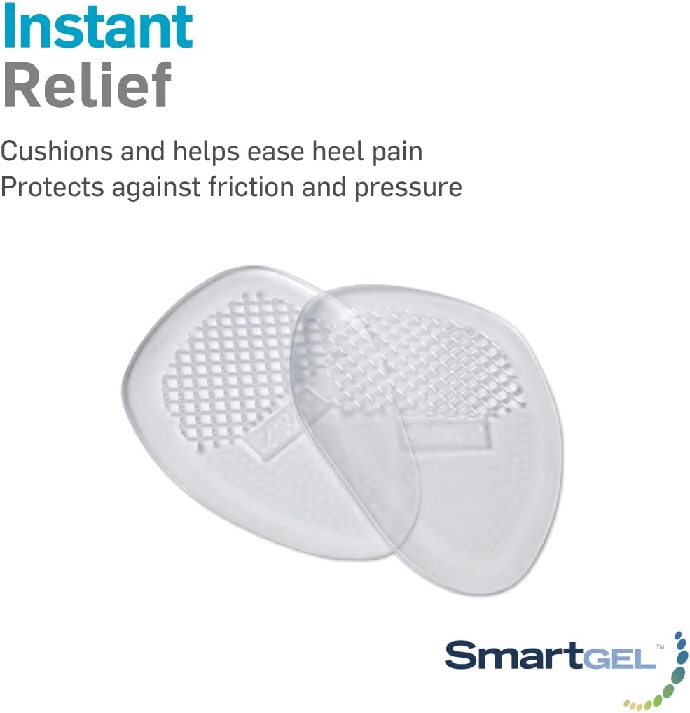 Low-profile gel inserts preventing burning and blisters in dress shoes
