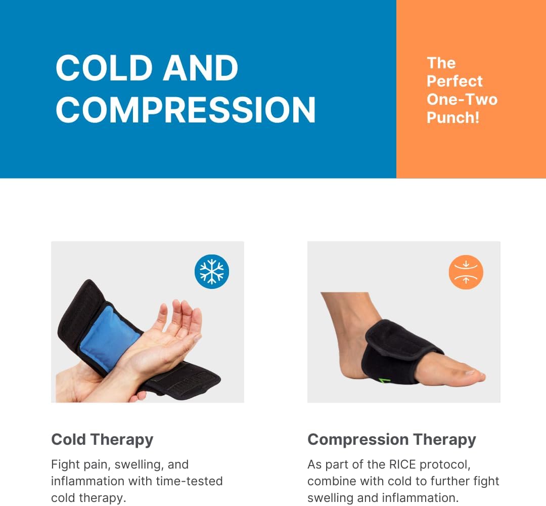 Cold compression foot wrap for aching feet and ankles