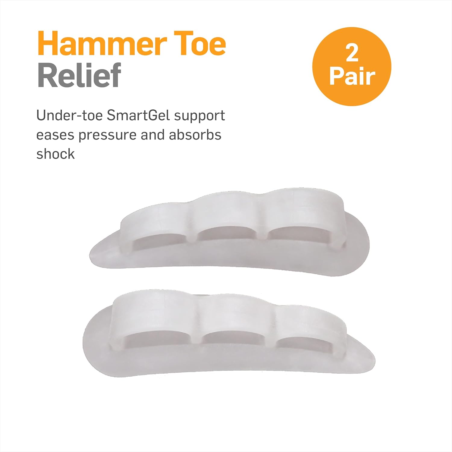 Three-loop toe crest design holding toes in alignment to reduce pain