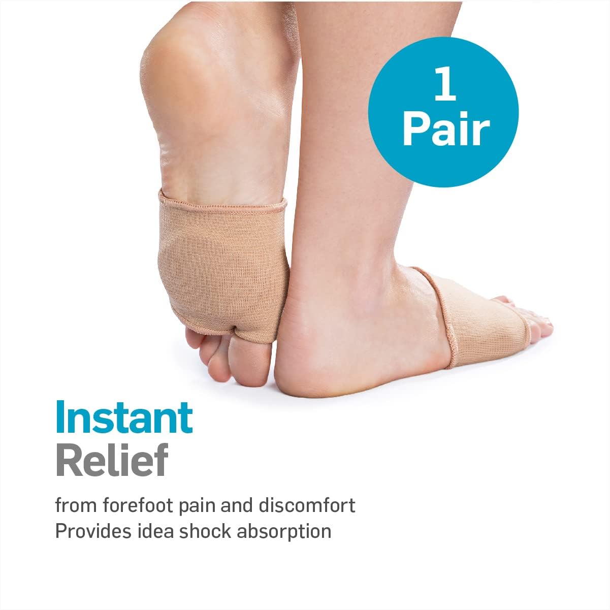 Thin, flexible metatarsal pad absorbing shock and reducing pressure on metatarsal heads