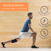 Anatomically contoured knee support staying in place during movement