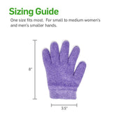 One-size hydrating gloves shown with gently snug fit for optimal hydration