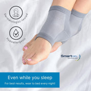Gel heel socks releasing oils and vitamins with each step for smoother skin