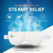 Microwavable eye mask releasing consistent warm moisture to unclog oil glands