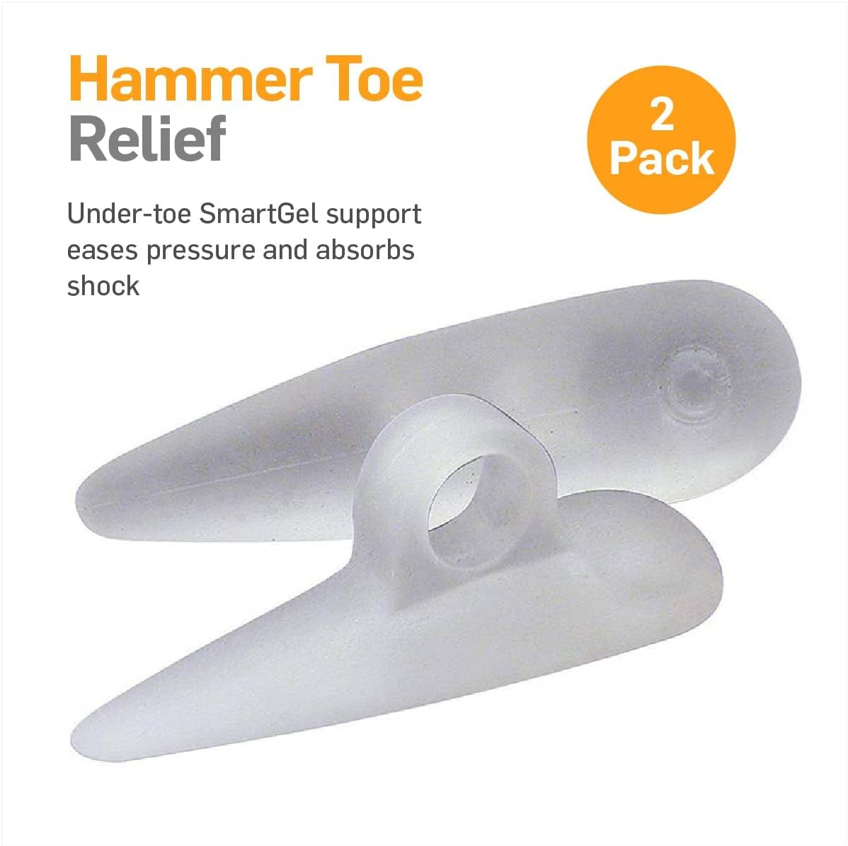 M2 Gel hammer toe pad releasing mineral oil, vitamin E, and aloe to moisturize skin