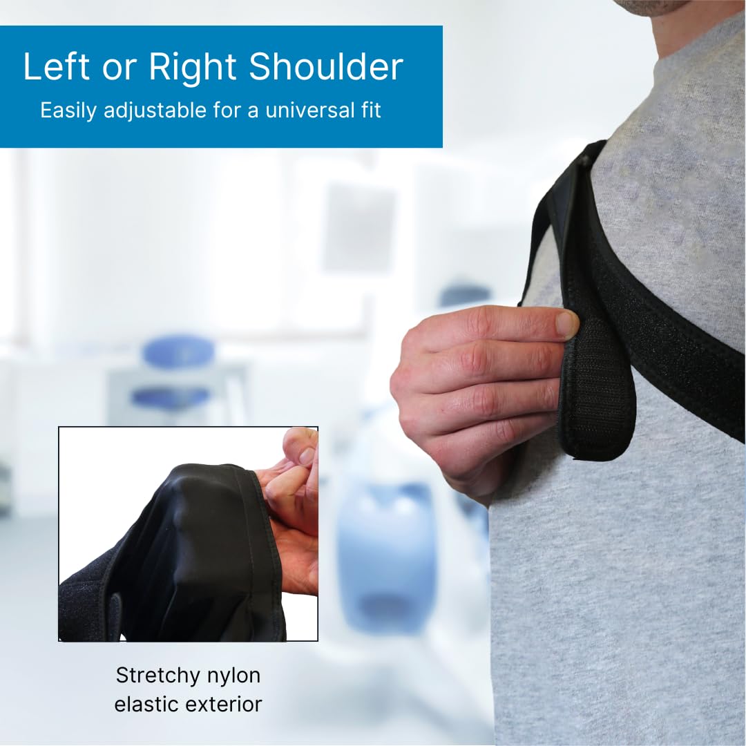 Shoulder wrap used for contrast therapy as part of RICE treatment