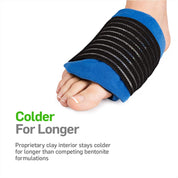 Low-profile ice wrap secured on the shoulder for post-workout soreness