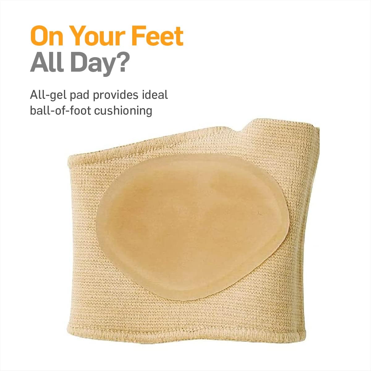 Forefoot gel sleeve redistributing weight to ease burning and friction in shoes