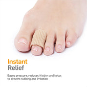 Reusable, washable gel toe and finger protector that stays in place without adhesives