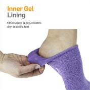 Moisturizing socks releasing mineral oil and botanical oils for soft skin