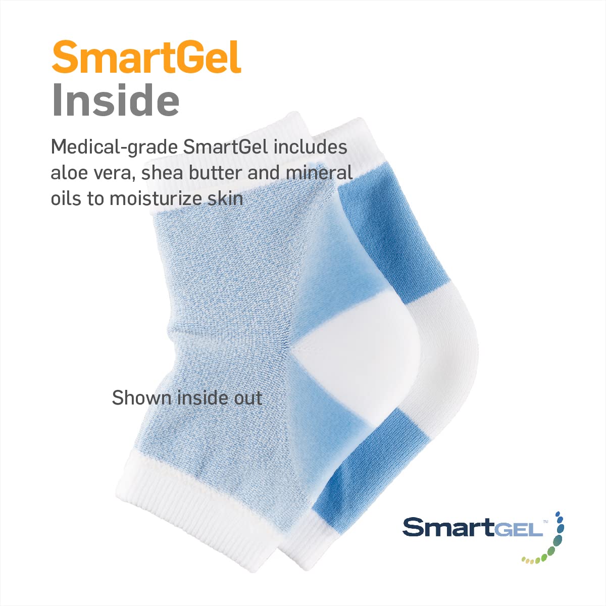 Pair of reusable, washable gel heel sleeves for smoother, softer skin
