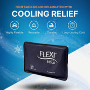 Flexible when frozen cold pack wrapping shoulder to reduce inflammation