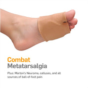 Breathable, slim metatarsal cushion fitting in sneakers, sandals, and boots