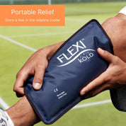 Tough nylon exterior cold pack being wiped clean after use