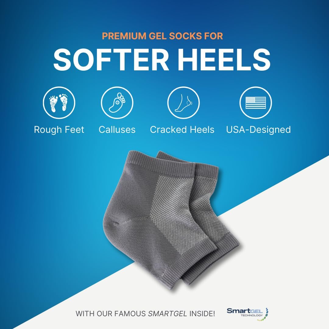 Close-up of anatomically placed gel pads delivering targeted heel moisture