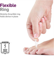 Durable, washable gel toe crest that won’t flatten like foam alternatives
