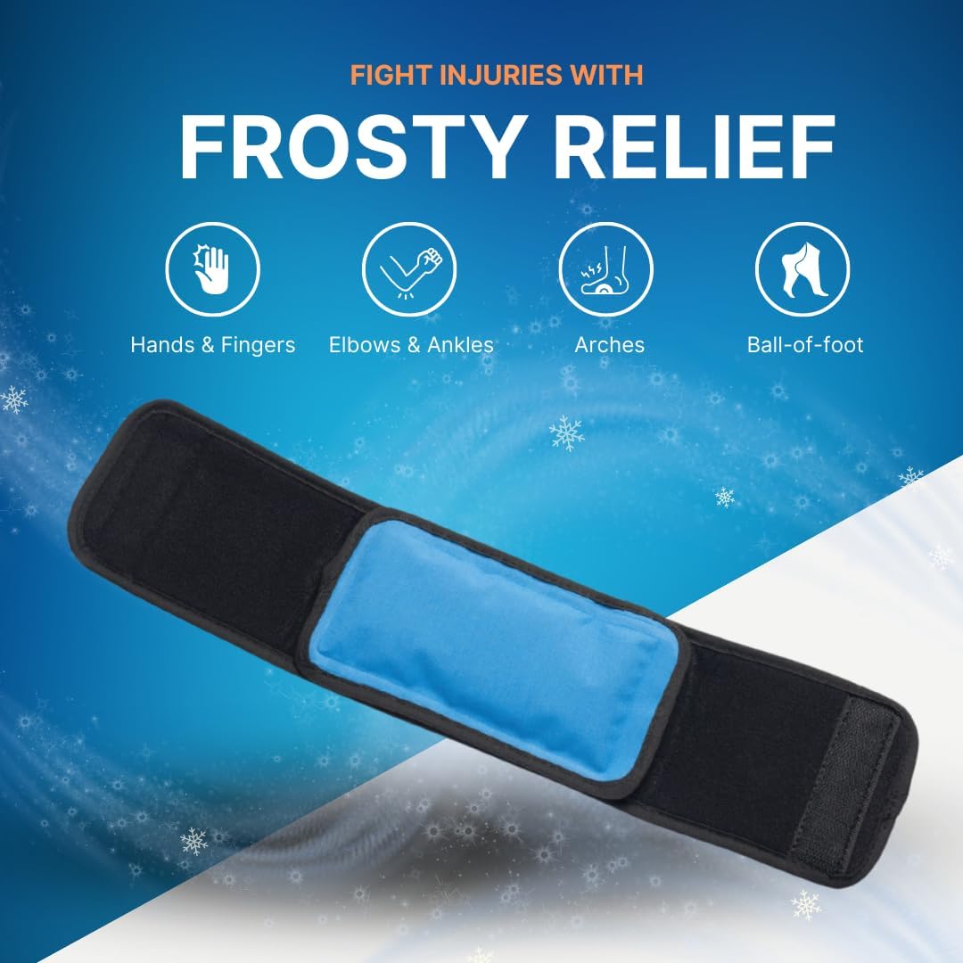 Ice wrap for feet delivering cold therapy to reduce swelling and pain