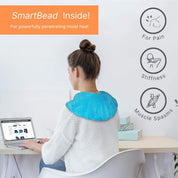 Segmented shoulder wrap distributing heat evenly across neck and shoulders