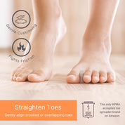 Toe separators relieving pain from corns, bunions, and blisters