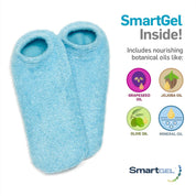 Pair of gel gloves and booties laid flat, effective for hundreds of uses