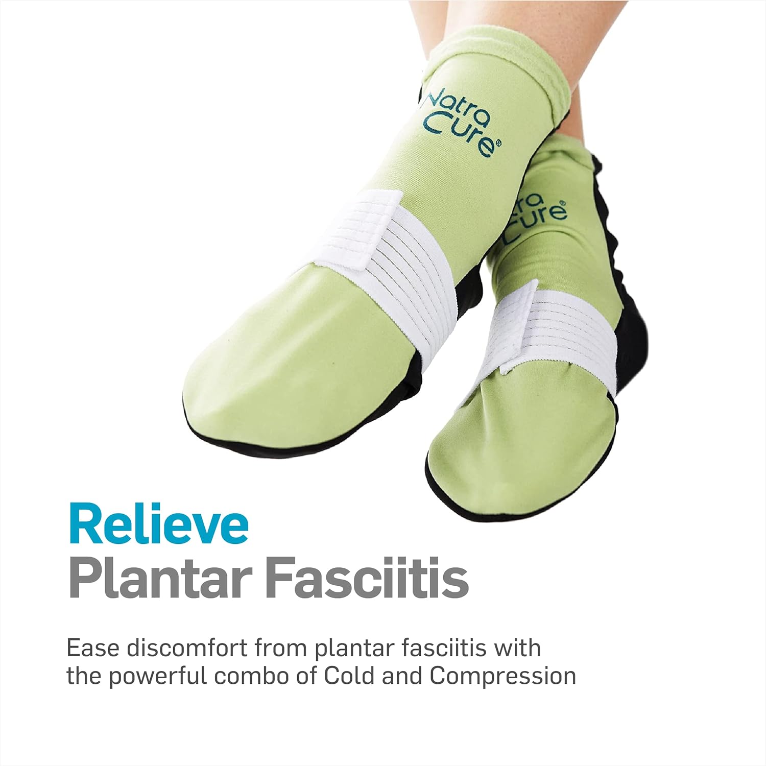 Full-length underfoot gel pack and heel gel insert for targeted plantar fasciitis relief
