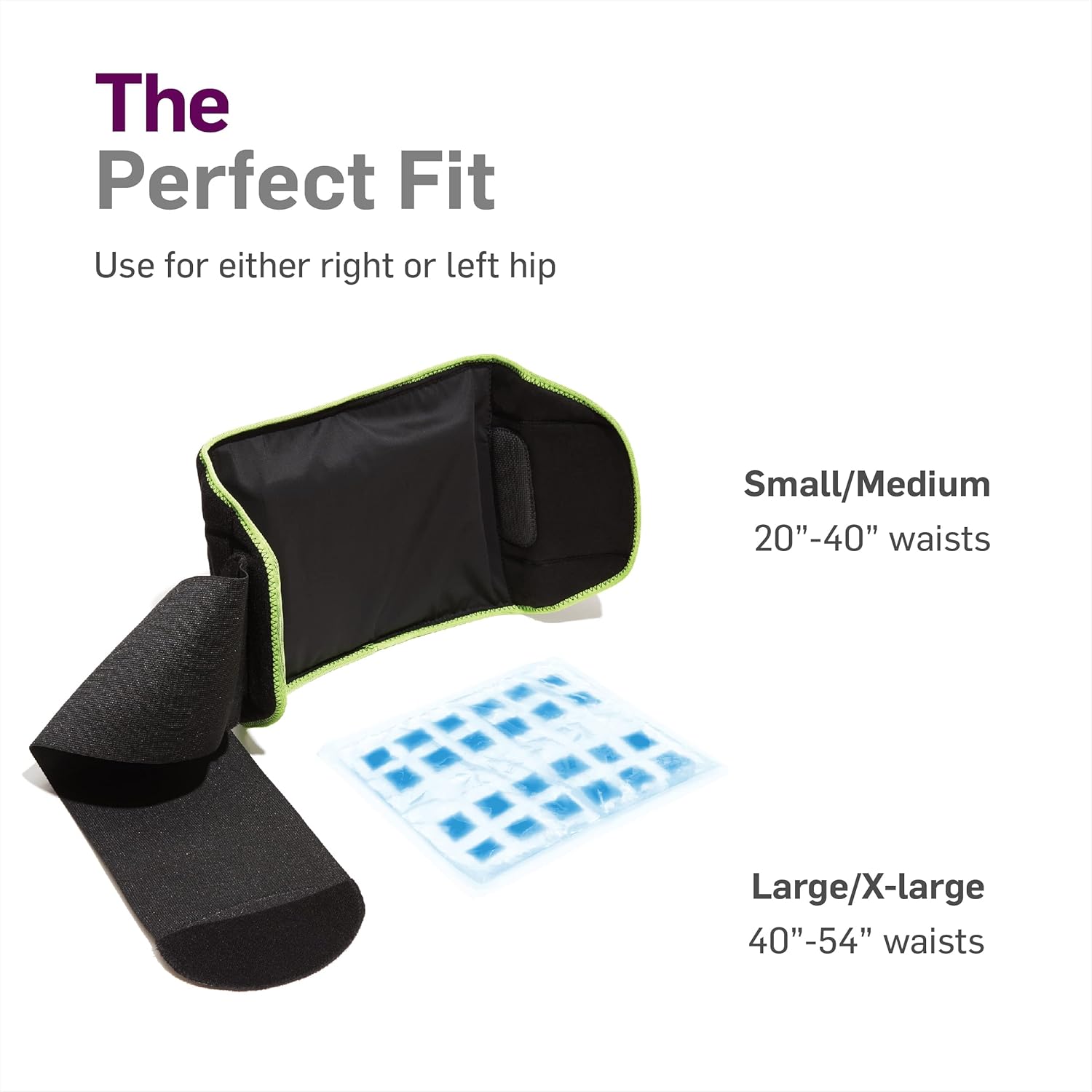 Heating the hip support for soothing warmth and improved circulation