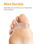 Close-up of toe crest relieving pressure on toe tips for all-day comfort