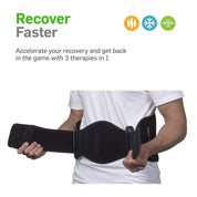 Heated back support delivering soothing warmth and adjustable compression
