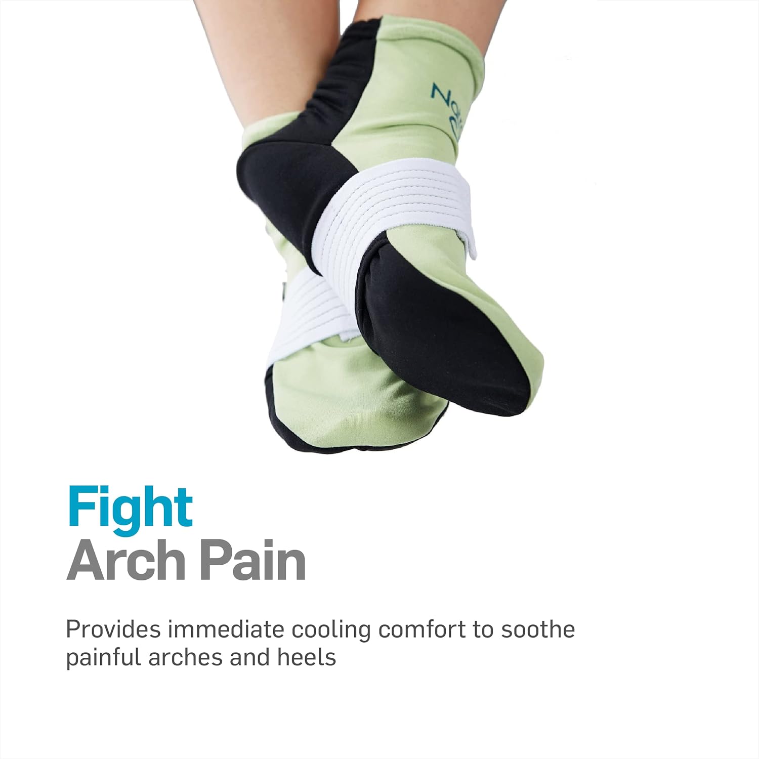 Close-up of hook-and-loop strap delivering adjustable arch compression and support