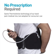 Close-up of air pump inflating back brace for personalized compression support