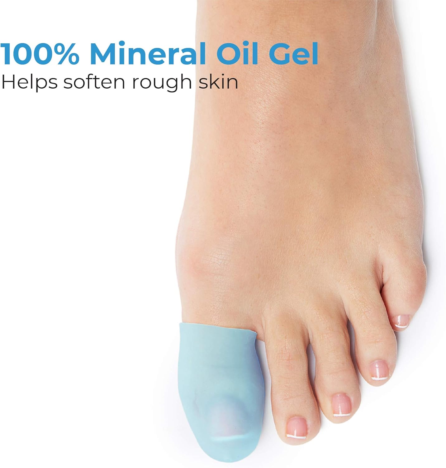 Reusable, washable gel sport caps providing full-coverage toe protection