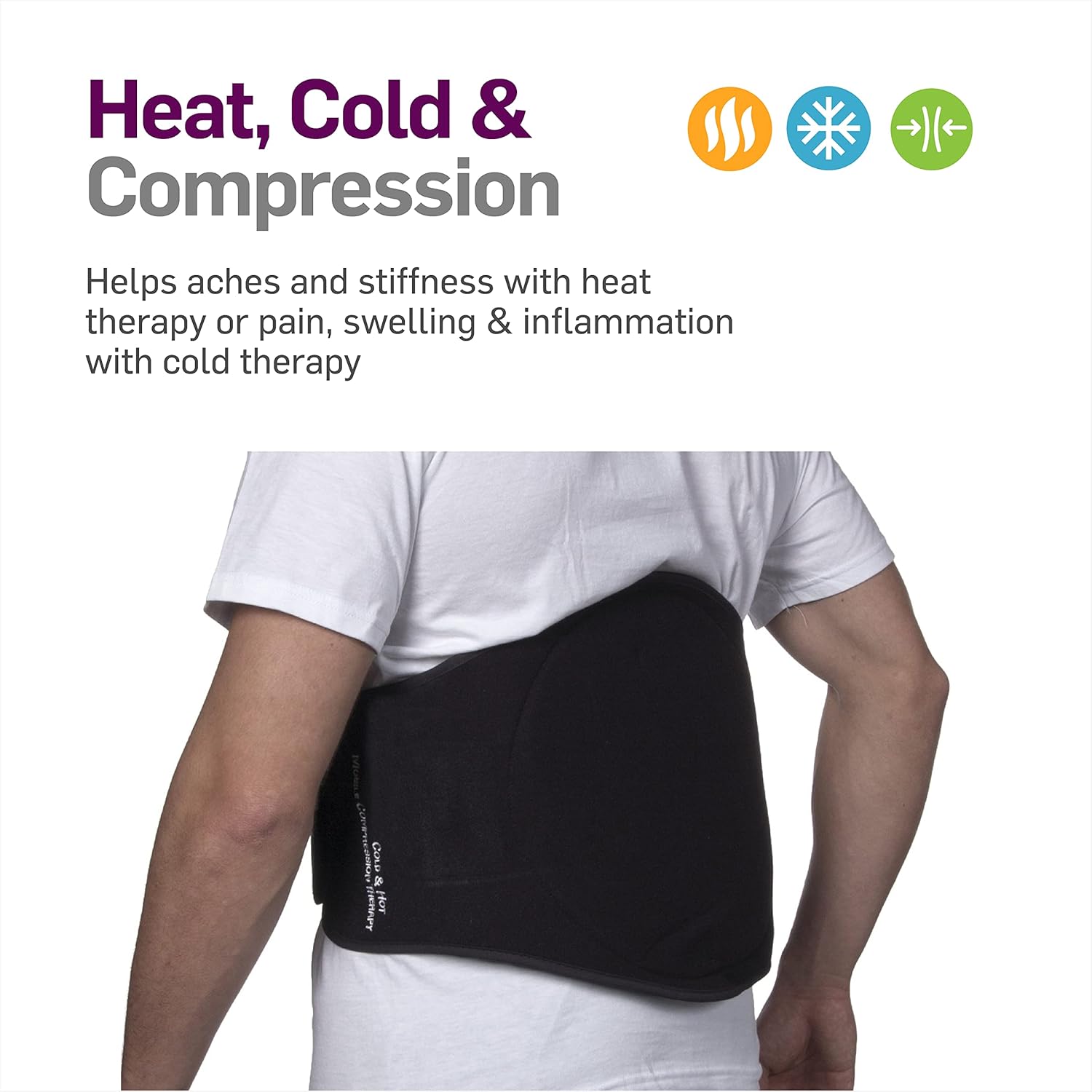 Back brace applying cold therapy to reduce inflammation and lower back pain