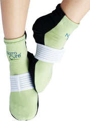 Plantar fasciitis therapy socks with hot/cold gel and adjustable arch compression strap