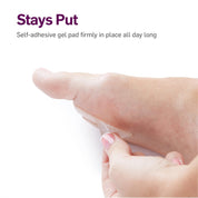 Close-up of pad staying in place inside open-toe sandal