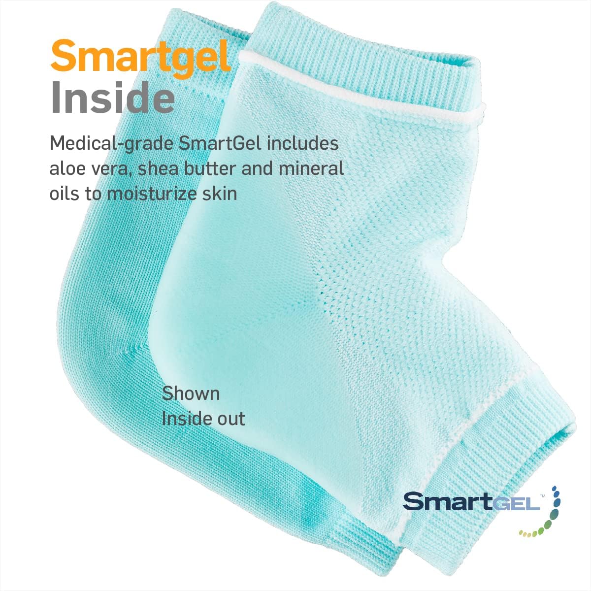 Pair of reusable, washable heel sleeves shown: vented and non-vented set