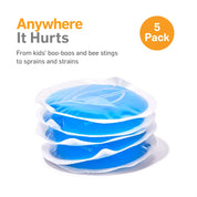Small Gel Ice Cold Packs for Face – 4" Round, Reusable Cold Compress (5-Pack).