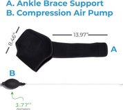 Pneumatic compression ankle wrap with adjustable pump for targeted pressure