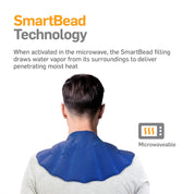 Soft polyfleece shoulder wrap with adjustable tab closure for secure fit