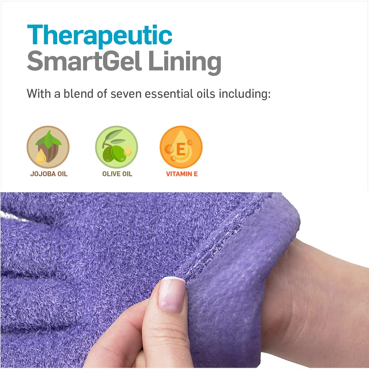 Close-up of inner gel lining that locks in moisture for silky-soft hands