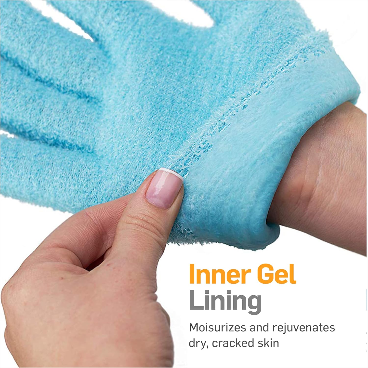 Reusable, hypoallergenic gel gloves and socks for at-home spa care