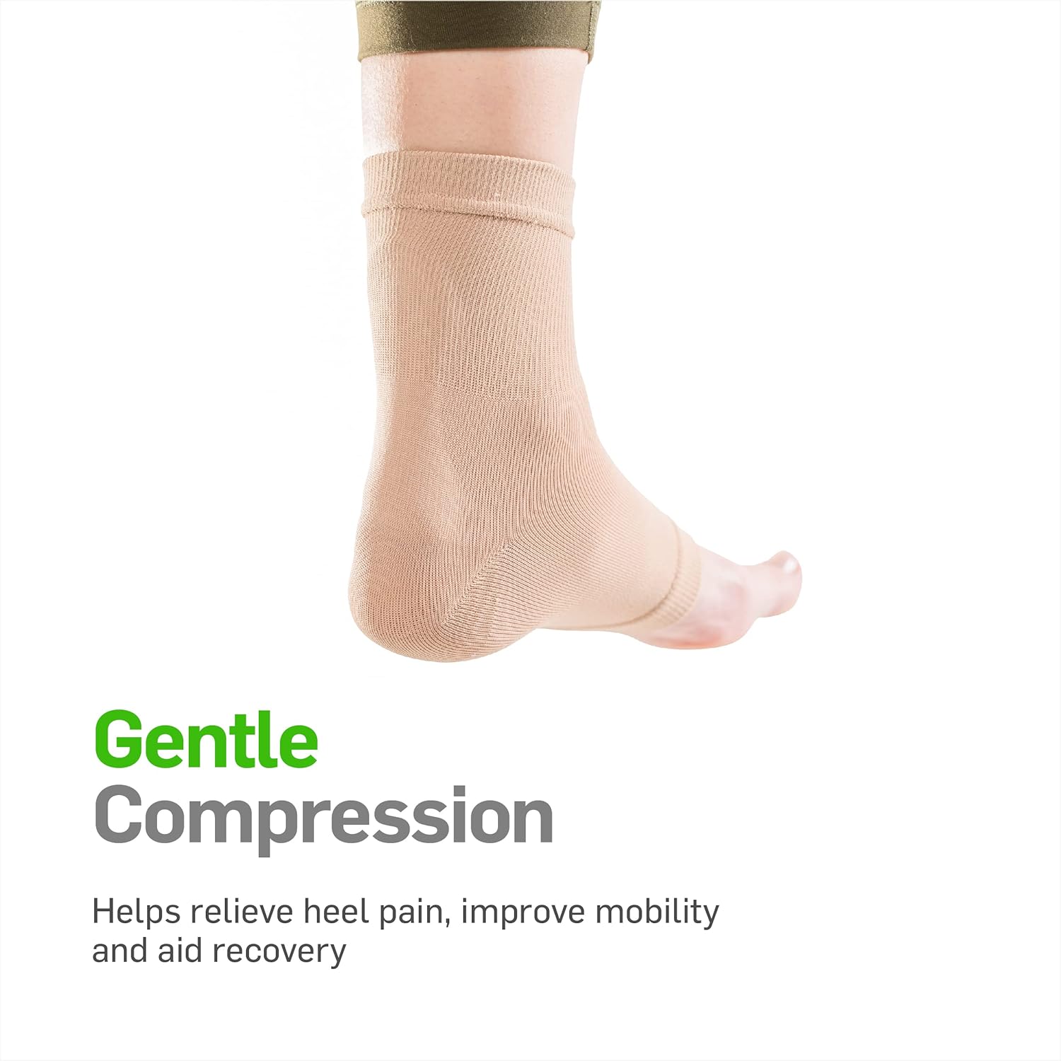 Positioning gel pad directly over Achilles/heel area for pain relief