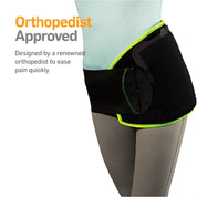 Adjustable hip wrap fitting waists 20–54 inches for customizable support