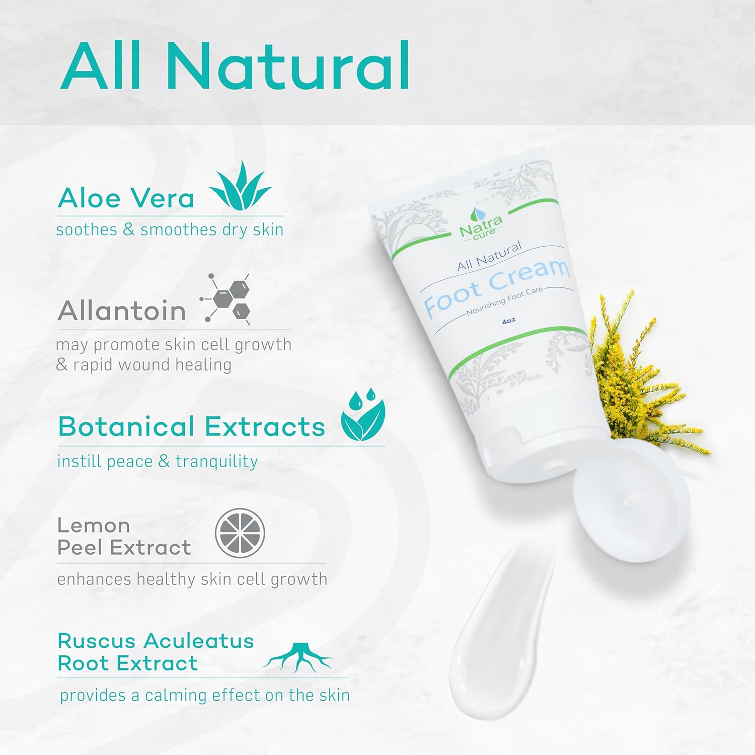 4 oz tube of plant-based foot and leg moisturizer