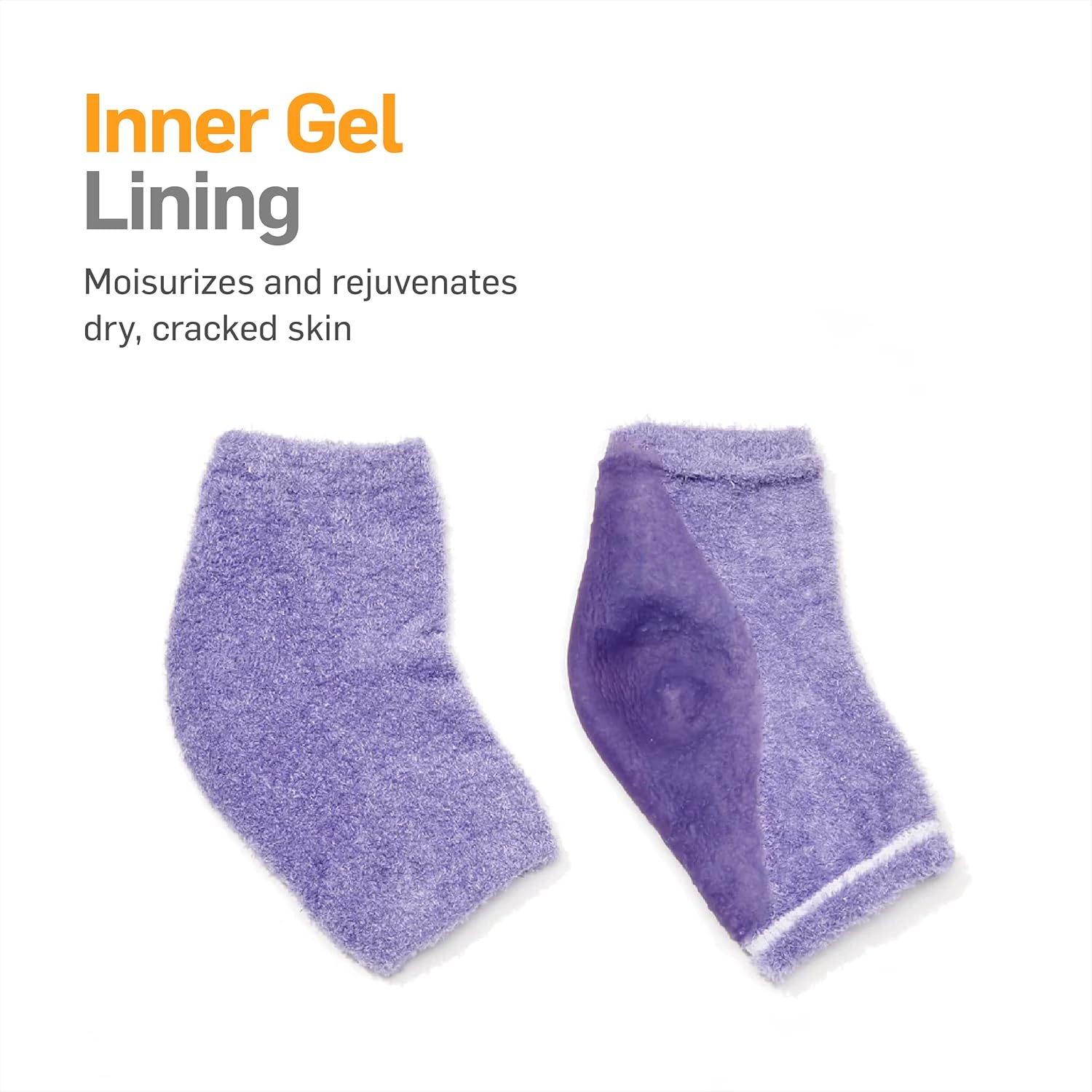 Wearing heel sleeves overnight for deep moisturizing while you sleep