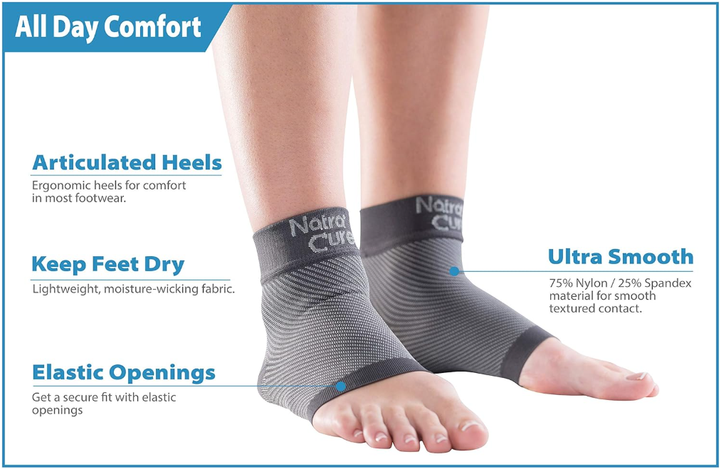Lightweight moisture-wicking compression socks reducing foot swelling