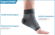 Close-up of arch-targeting compression to relieve heel and arch pain
