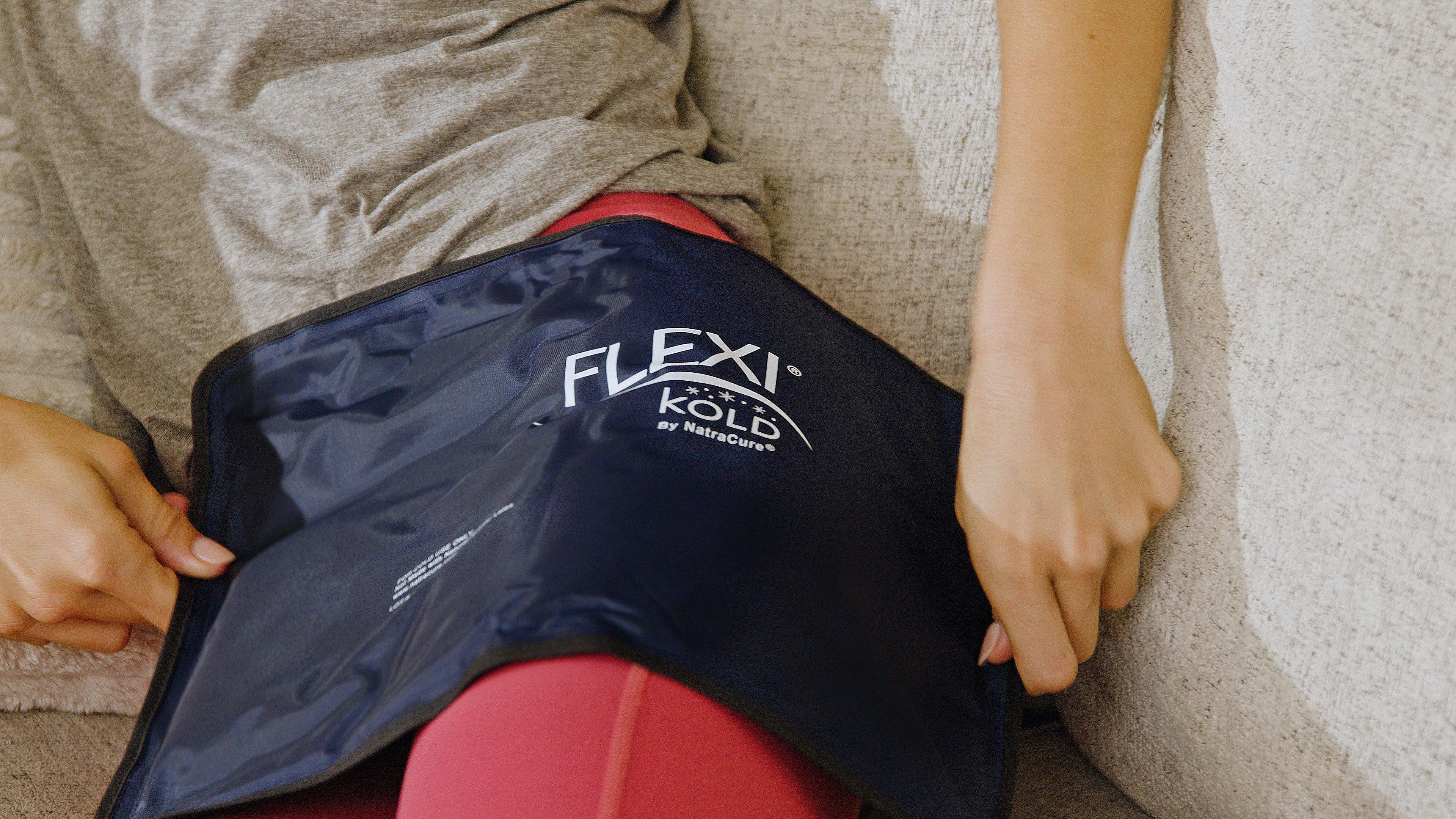 FlexiKold Gel Cold Pack on leg